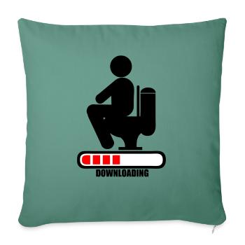 shit toilet poop downloading bar loading - Sofa pillowcase 17,3'' x 17,3'' (45 x 45 cm) - cypress green - Front