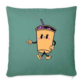 Drink Cartoon - Sofa pillowcase 17,3'' x 17,3'' (45 x 45 cm) - cypress green - Front