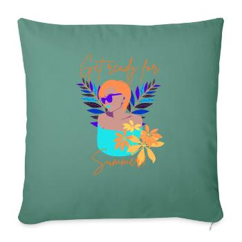 Sommer, Sonne, Strand & Meer, Summer Vintage Vibes - Sofakissenbezug 45 x 45 cm - Tanngrün - Vorne