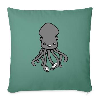 Pieuvre Pieuvre Pieuvre Calmar Mignon Calmar géant Drôle - Housse de coussin décorative 45 x 45 cm - vert sapin - Devant