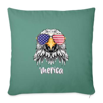 Merica July 4 USA - Sofa pillowcase 17,3'' x 17,3'' (45 x 45 cm) - cypress green - Front