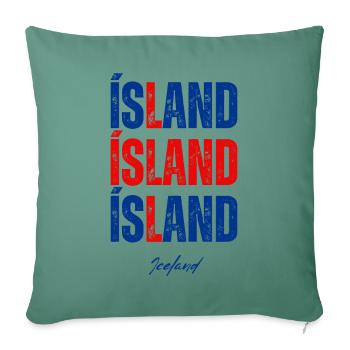 Flag of Iceland, Icelandic pride - Sofa pillowcase 17,3'' x 17,3'' (45 x 45 cm) - cypress green - Front