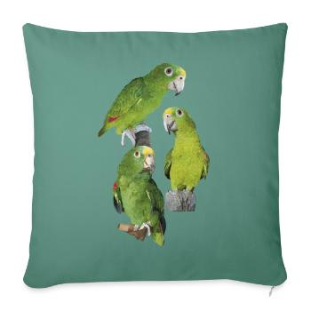 Le perroquet royal amazonien - Housse de coussin décorative 45 x 45 cm - vert sapin - Devant