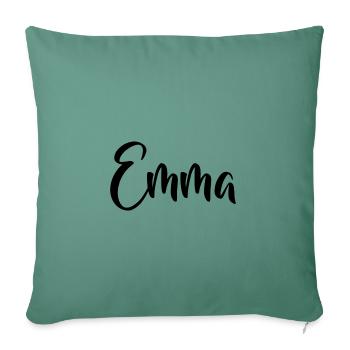 Nom - Emma - Housse de coussin décorative 45 x 45 cm - vert sapin - Devant