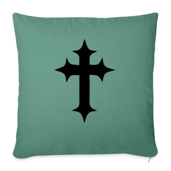 cross - Sofa pillowcase 17,3'' x 17,3'' (45 x 45 cm) - cypress green - Front