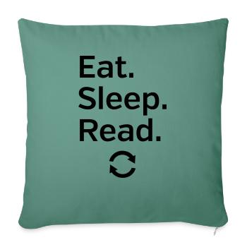 Eat - Sleep - Read - Repeat - Housse de coussin décorative 45 x 45 cm - vert sapin - Devant