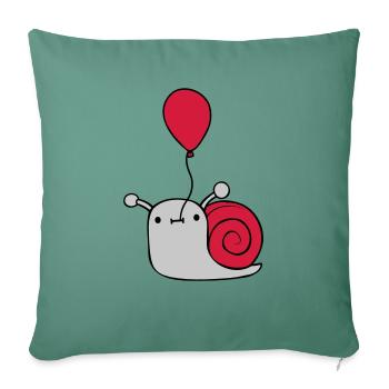 Cute balloon snail - Sofa pillowcase 17,3'' x 17,3'' (45 x 45 cm) - cypress green - Front