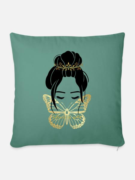 Silence is gold - Sofa pillowcase 17,3'' x 17,3'' (45 x 45 cm) - cypress green