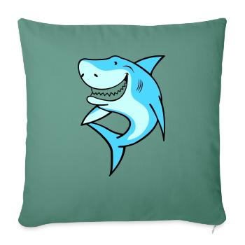 Requin - Housse de coussin décorative 45 x 45 cm - vert sapin - Devant