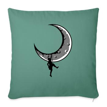 Mountaineer Logo Moon Climber - Sofa pillowcase 17,3'' x 17,3'' (45 x 45 cm) - cypress green - Front