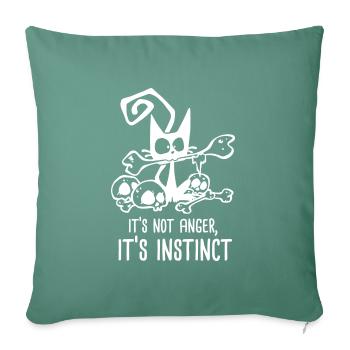 INSTINCT Funny Role Playing Cat RPG - Housse de coussin décorative 45 x 45 cm - vert sapin - Devant