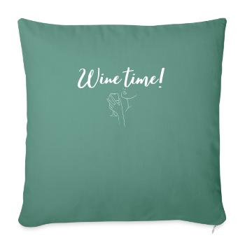 Envie de vin ? Motif moderne pour les amateurs de vin - Housse de coussin décorative 45 x 45 cm - vert sapin - Devant