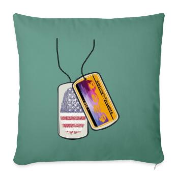 Erkennungsmarke SOUTH DAKOTA Fingerabdruck USA - Sofakissenbezug 45 x 45 cm - Tanngrün - Vorne