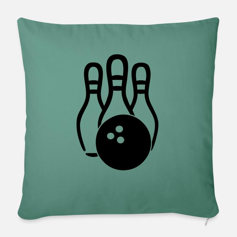 Bowlingkugel & Pins - Sofakissenbezug 45 x 45 cm - Tanngrün