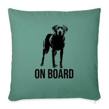 Chien à bord - Housse de coussin décorative 45 x 45 cm - vert sapin - Devant