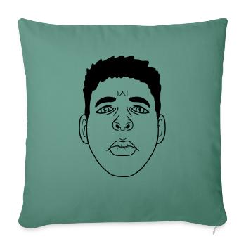 Kiss mouth sad face design - Housse de coussin décorative 45 x 45 cm - vert sapin - Devant