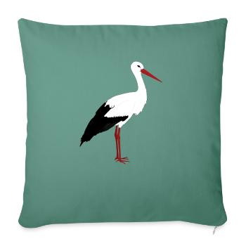 Storch steht - Sofakissenbezug 45 x 45 cm - Tanngrün - Vorne