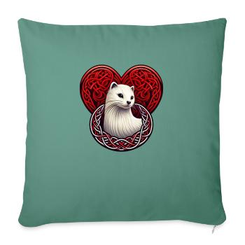 Delicate ermine heart from Brittany - Sofa pillowcase 17,3'' x 17,3'' (45 x 45 cm) - cypress green - Front