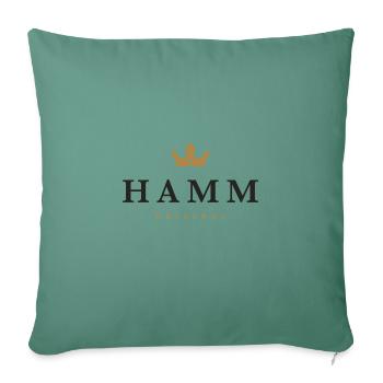 Logo original de la famille Hamm - Housse de coussin décorative 45 x 45 cm - vert sapin - Devant