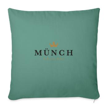 Logo original de la famille Münch - Housse de coussin décorative 45 x 45 cm - vert sapin - Devant