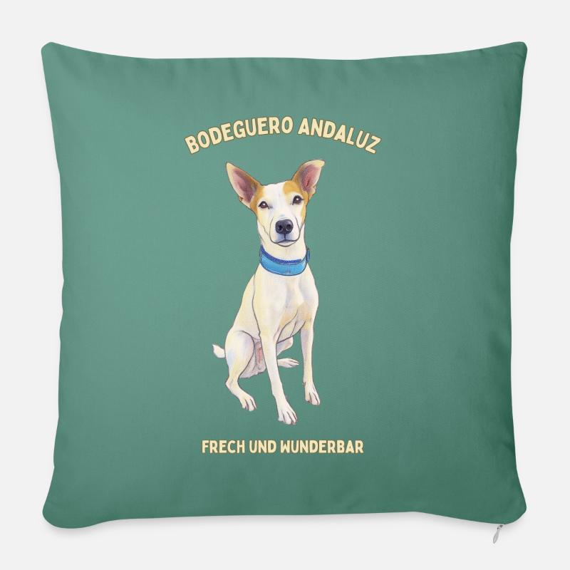 Bodeguero Andaluz Hundemotiv - Sofakissenbezug 45 x 45 cm - Tanngrün