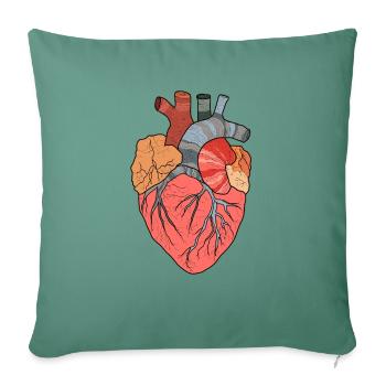 Herz Organ - Sofakissenbezug 45 x 45 cm - Tanngrün - Vorne