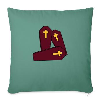 crew many team 3 friends casket burial cross gra - Sofa pillowcase 17,3'' x 17,3'' (45 x 45 cm) - cypress green - Front