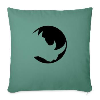 circle round head silhouette rhino horn rhino thick - Sofa pillowcase 17,3'' x 17,3'' (45 x 45 cm) - cypress green - Front