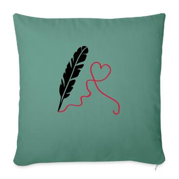 feder_love_2 - Sofa pillowcase 17,3'' x 17,3'' (45 x 45 cm) - cypress green - Front