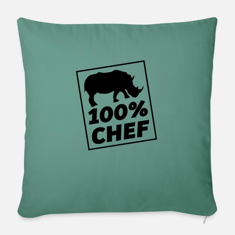 chef nashorn - Sofakissenbezug 45 x 45 cm - Tanngrün