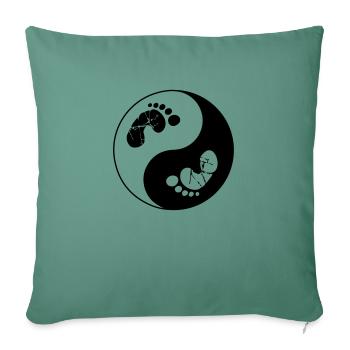Feet footprint yin - Sofa pillowcase 17,3'' x 17,3'' (45 x 45 cm) - cypress green - Front