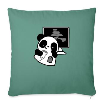 radiologue d’ultrason de panda - Housse de coussin décorative 45 x 45 cm - vert sapin - Devant