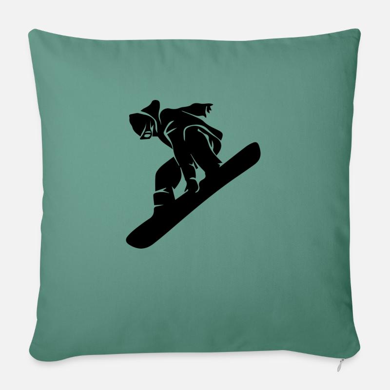 Snowboard Snowboarder - Sofakissenbezug 45 x 45 cm - Tanngrün