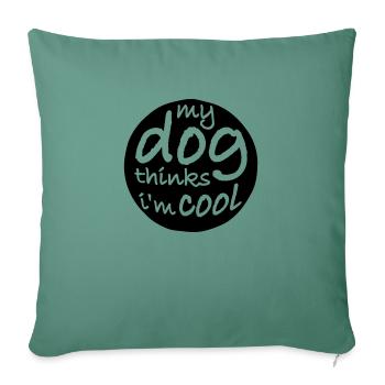 Le chien pense dans la fraîcheur - Housse de coussin décorative 45 x 45 cm - vert sapin - Devant