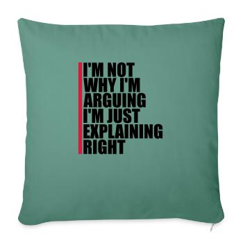 I m not arguing - Sofa pillowcase 17,3'' x 17,3'' (45 x 45 cm) - cypress green - Front