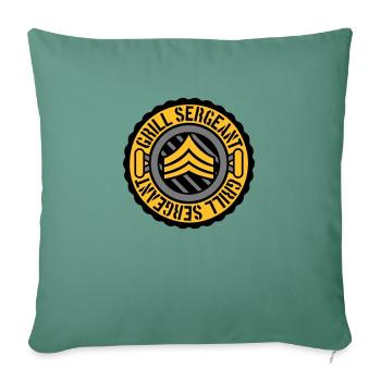 Grill Sergeant Stamp BBQ - Sofa pillowcase 17,3'' x 17,3'' (45 x 45 cm) - cypress green - Front