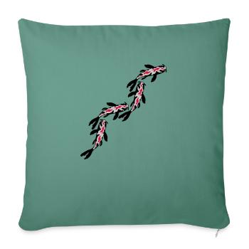 Many Koi Fish Nishikigoi - Sofa pillowcase 17,3'' x 17,3'' (45 x 45 cm) - cypress green - Front