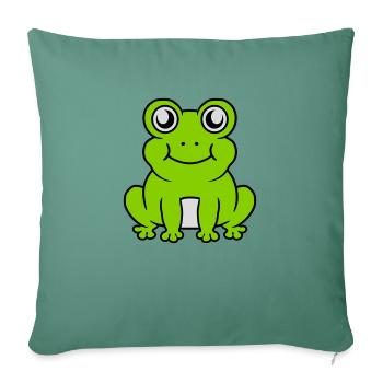 Small seated sweet frog - Sofa pillowcase 17,3'' x 17,3'' (45 x 45 cm) - cypress green - Front
