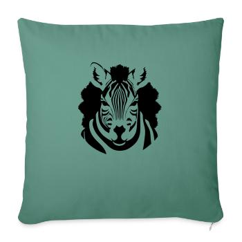 Fun Zebra Cartoon Natur Tier Safari Vektor 1 - Sofakissenbezug 45 x 45 cm - Tanngrün - Vorne