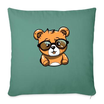 Maki l'ourson - Housse de coussin décorative 45 x 45 cm - vert sapin - Devant