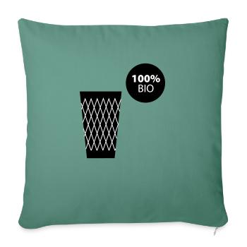 Ribbed 100% BIO #Bembelshop - Sofa pillowcase 17,3'' x 17,3'' (45 x 45 cm) - cypress green - Front