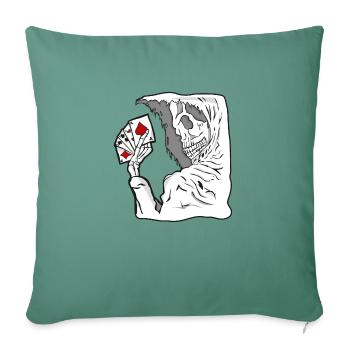 Playing Cards and the Reaper: Dark Showdown - Sofa pillowcase 17,3'' x 17,3'' (45 x 45 cm) - cypress green - Front