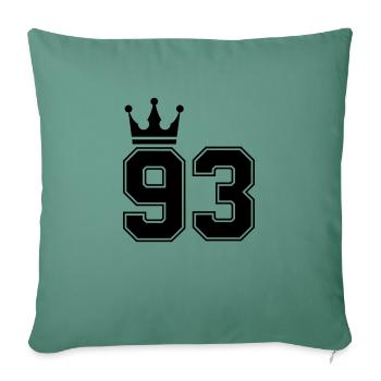 93 Couronnes - Housse de coussin décorative 45 x 45 cm - vert sapin - Devant