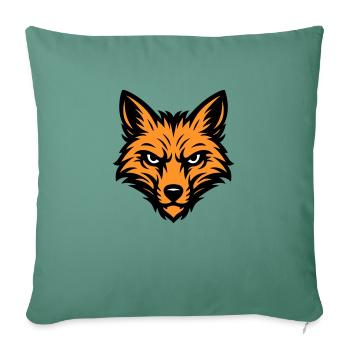 Animal à tête de renard - Housse de coussin décorative 45 x 45 cm - vert sapin - Devant