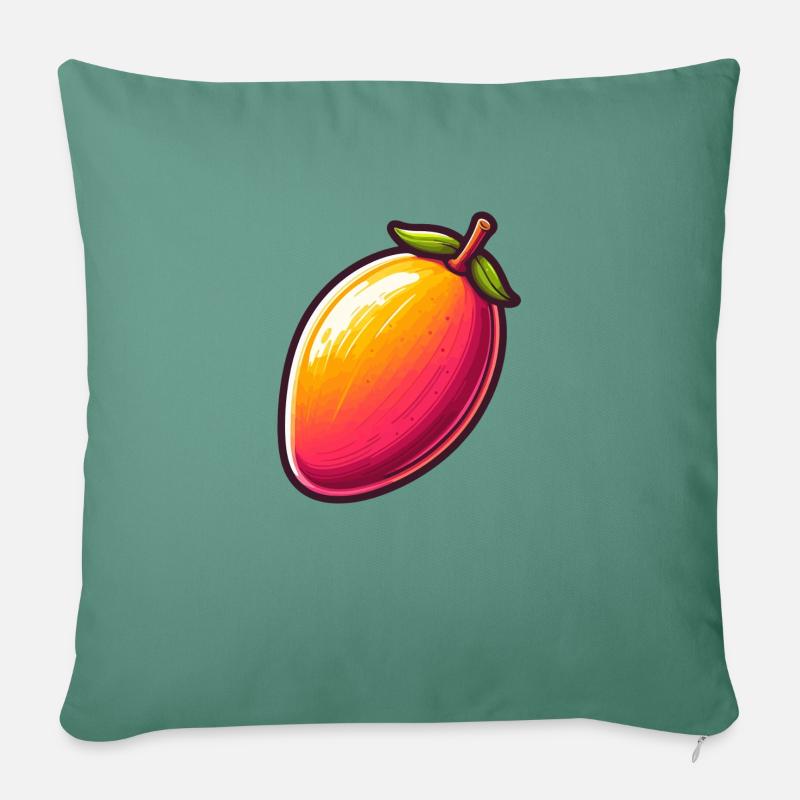 Mangue gros fruit - Housse de coussin décorative 45 x 45 cm - vert sapin