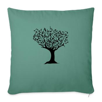 Arbre notes - Housse de coussin décorative 45 x 45 cm - vert sapin - Devant