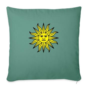 Sun Face - Housse de coussin décorative 45 x 45 cm - vert sapin - Devant