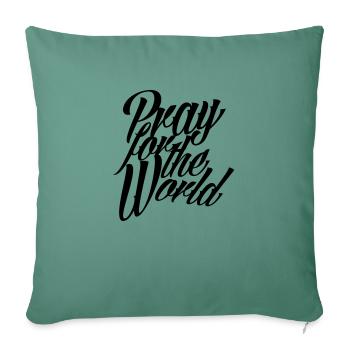 PRIEZ POUR LE MONDE - Housse de coussin décorative 45 x 45 cm - vert sapin - Devant