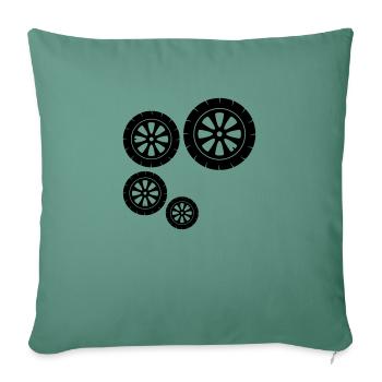 pattern tire motorcycle driving driver license car m - Sofa pillowcase 17,3'' x 17,3'' (45 x 45 cm) - cypress green - Front