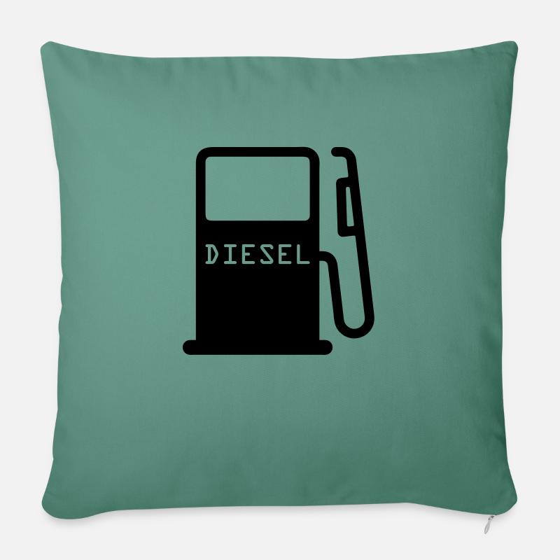 zapfsaeule_diesel - Sofakissenbezug 45 x 45 cm - Tanngrün